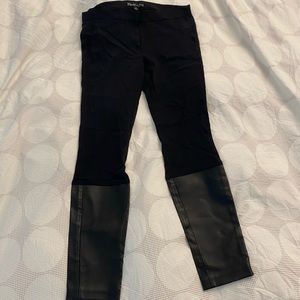 Black Pants with Leather Details